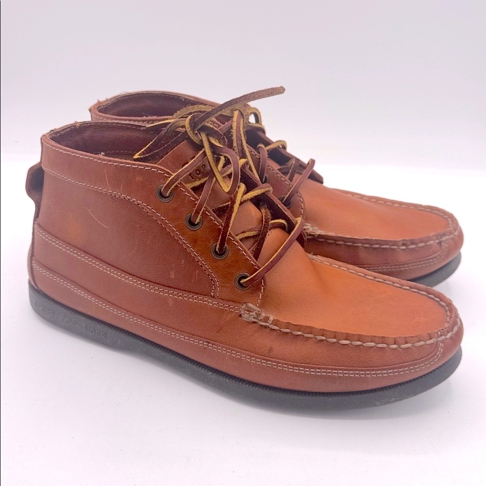 Sperry Topsider J Crew Chukka Boots Brown leather size 9 men’s